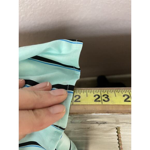 Worthington Womens Wrap Style Shirt Size Medium New Blouse Blue Striped TOp - Picture 14 of 14